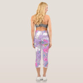 Llama-Muster 1 Capri Leggings (Rückseite)