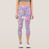 Llama-Muster 1 Capri Leggings (Vorderseite)