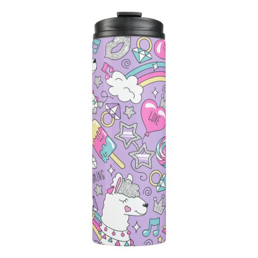 Llama-Muster 1 Thermosbecher (Vorderseite)