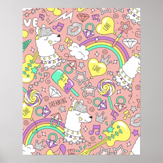 Llama-Muster 3 Poster (Vorne)