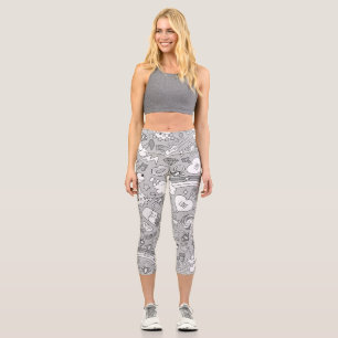 Llama-Muster 4 Capri Leggings