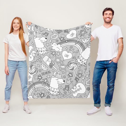 Llama-Muster 4 Fleecedecke (Beispiel)