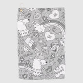 Llama-Muster 4 Golfhandtuch (Vorderseite)