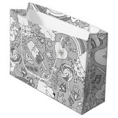 Llama-Muster 4 Große Geschenktüte (Vorderseite Schrägansicht)