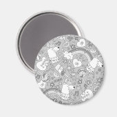 Llama-Muster 4 Magnet (Vorderseite/Rückseite)
