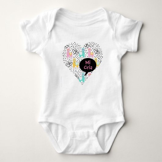 Llama, My Baby Llama, Mi Cria, Baby Bodysuit Baby Strampler (Vorderseite)