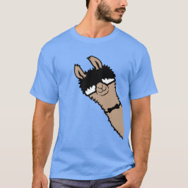 Llama Nerd Cool Alpaka späht Sonnenbrille Fliege T-Shirt