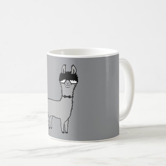 Llama Nerd Geek Glasses Bow Tie Funny Alpaca Kaffeetasse (VorderseiteRechts)