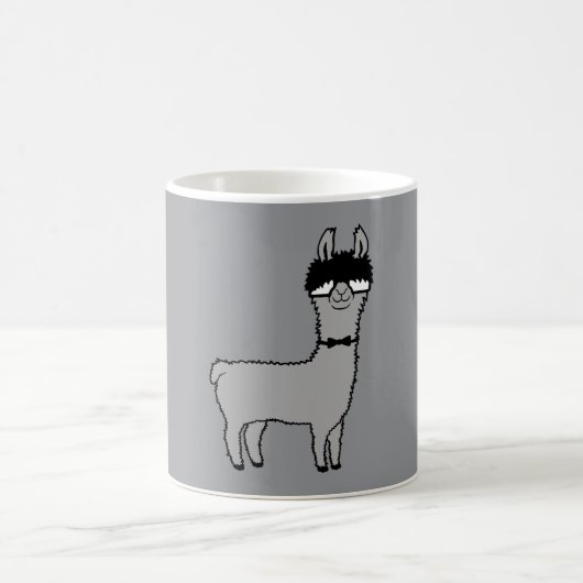 Llama Nerd Geek Glasses Bow Tie Funny Alpaca Kaffeetasse (Mittel)