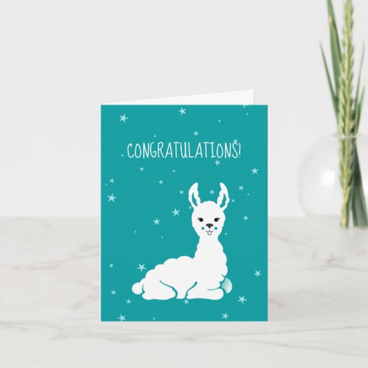 Llama New Baby gratuliert Cards Feiertagskarte (Vorderseite)