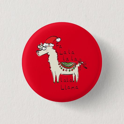 Llama Niedlich Funny Christmas Holiday Button (Vorderseite)