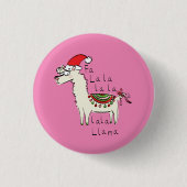 Llama Niedlich Funny Christmas Holiday Button (Vorderseite)