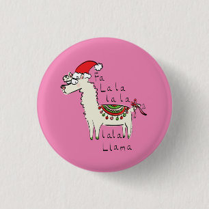 Llama Niedlich Funny Christmas Holiday Button