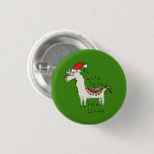 Llama Niedlich Funny Christmas Holiday Button (Vorne & Hinten)