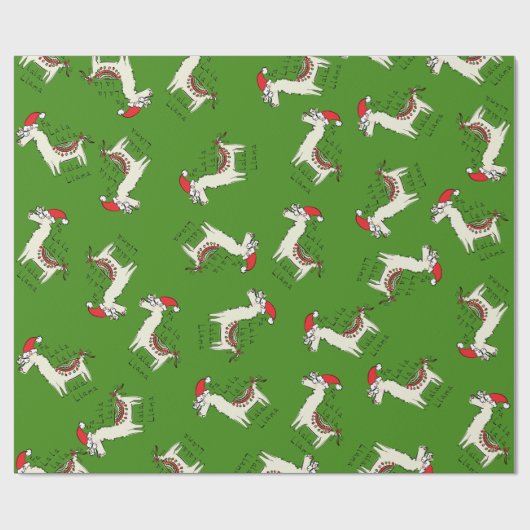 Llama Niedlich Funny Christmas Holiday Geschenkpapier (Flach)
