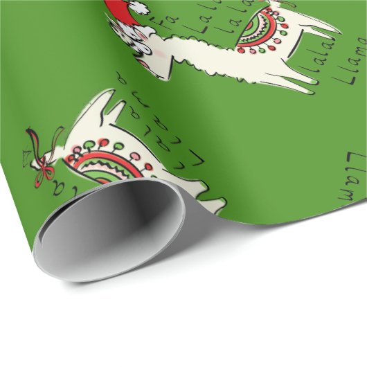 Llama Niedlich Funny Christmas Holiday Geschenkpapier (Rolleneckpunkt)