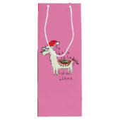 Llama Niedlich Funny Christmas Holiday Geschenktüte Für Weinflaschen (Rückseite)