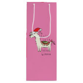 Llama Niedlich Funny Christmas Holiday Geschenktüte Für Weinflaschen (Vorderseite)