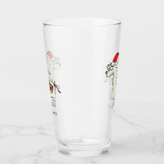 Llama Niedlich Funny Christmas Holiday Glas (Rechts)