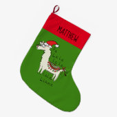 Llama Niedlich Funny Christmas Holiday Großer Weihnachtsstrumpf (Vorderansicht (hängend))