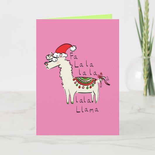 Llama Niedlich Funny Christmas Holiday Karte (Vorderseite)