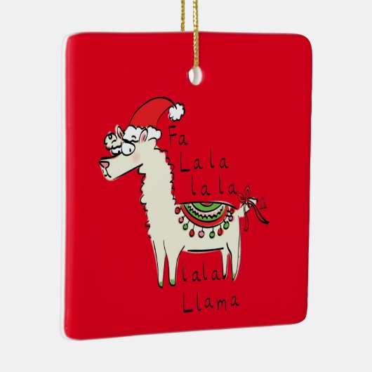 Llama Niedlich Funny Christmas Holiday Keramikornament (Rechts)