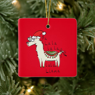 Llama Niedlich Funny Christmas Holiday Keramikornament