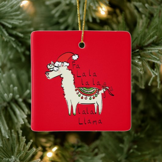 Llama Niedlich Funny Christmas Holiday Keramikornament (Baum)