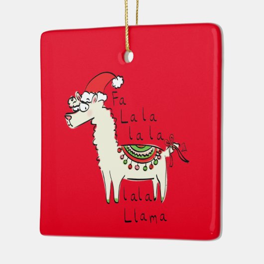 Llama Niedlich Funny Christmas Holiday Keramikornament (Links)