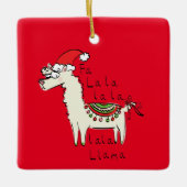 Llama Niedlich Funny Christmas Holiday Keramikornament (Vorderseite)