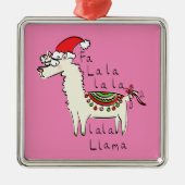 Llama Niedlich Funny Christmas Holiday Ornament Aus Metall (Vorne)