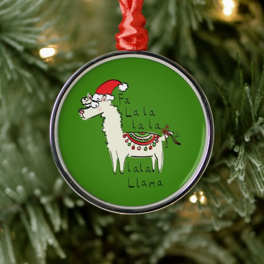 Llama Niedlich Funny Christmas Holiday Ornament Aus Metall (Baum)