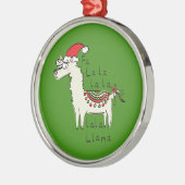 Llama Niedlich Funny Christmas Holiday Ornament Aus Metall (Links)