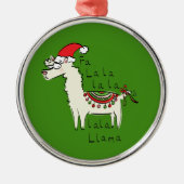 Llama Niedlich Funny Christmas Holiday Ornament Aus Metall (Vorne)
