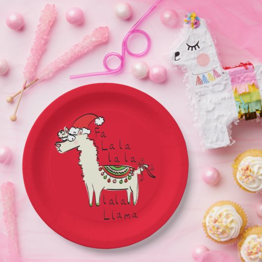 Llama Niedlich Funny Christmas Holiday Pappteller (Party)