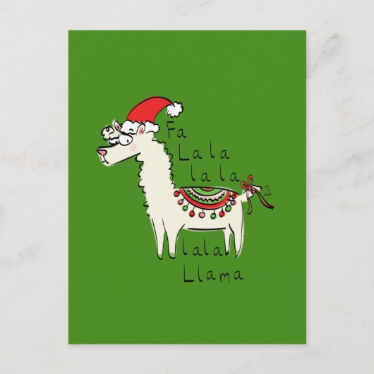 Llama Niedlich Funny Christmas Holiday Postkarte (Vorderseite)
