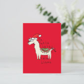 Llama Niedlich Funny Christmas Holiday Postkarte (Stehend Vorderseite)