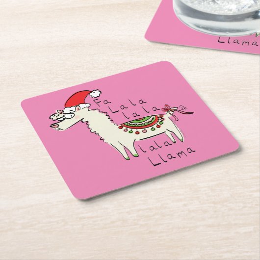 Llama Niedlich Funny Christmas Holiday Rechteckiger Pappuntersetzer (angewinkelt)