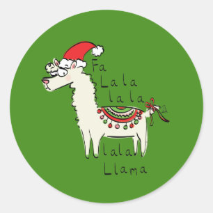 Llama Niedlich Funny Christmas Holiday Runder Aufkleber