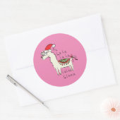 Llama Niedlich Funny Christmas Holiday Runder Aufkleber (Umschlag)