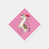 Llama Niedlich Funny Christmas Holiday Serviette (Ecke)