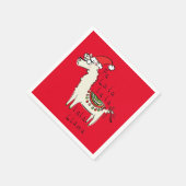 Llama Niedlich Funny Christmas Holiday Serviette (Ecke)