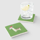 Llama Niedlich Funny Christmas Holiday Steinuntersetzer (Seitenansicht)