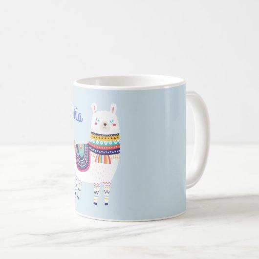 Llama Niedlich Individuelle Name Kaffeetasse (VorderseiteRechts)