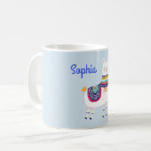 Llama Niedlich Individuelle Name Kaffeetasse (Vorderseite Links)