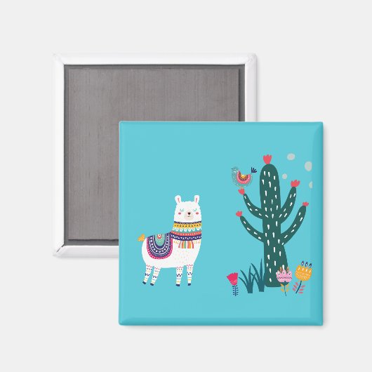 Llama Niedlich Magnet (Vorderseite/Rückseite)