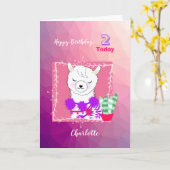 Llama Niedlich Personalisiert Karte (Gelbe Blume)