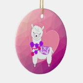 Llama Niedlich Personalisiert Keramik Ornament (Rechts)
