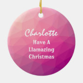 Llama Niedlich Personalisiert Keramik Ornament (Hinten)