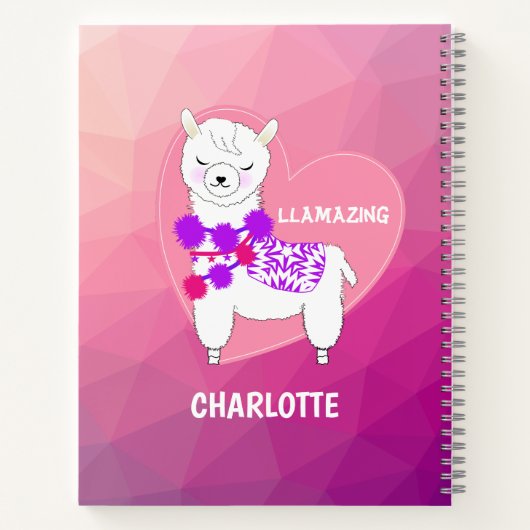Llama Niedlich Personalisiert Notizblock (Rückseite)
